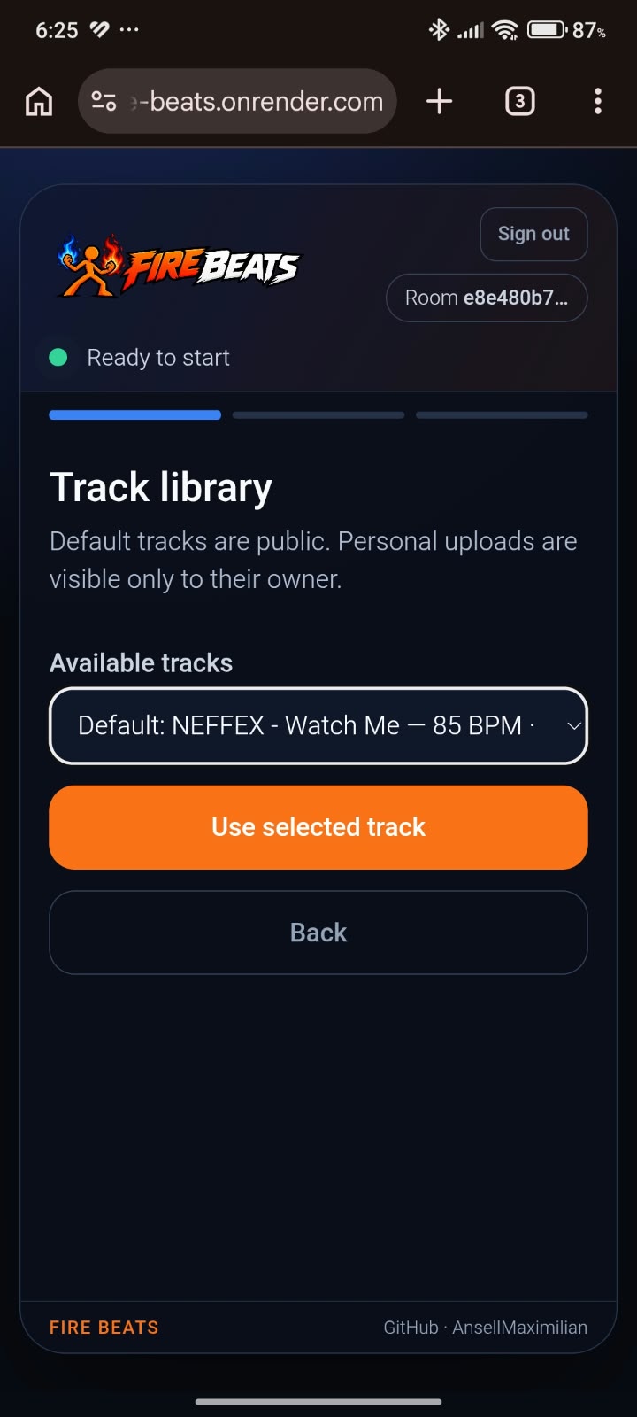 Track Selection Step 2