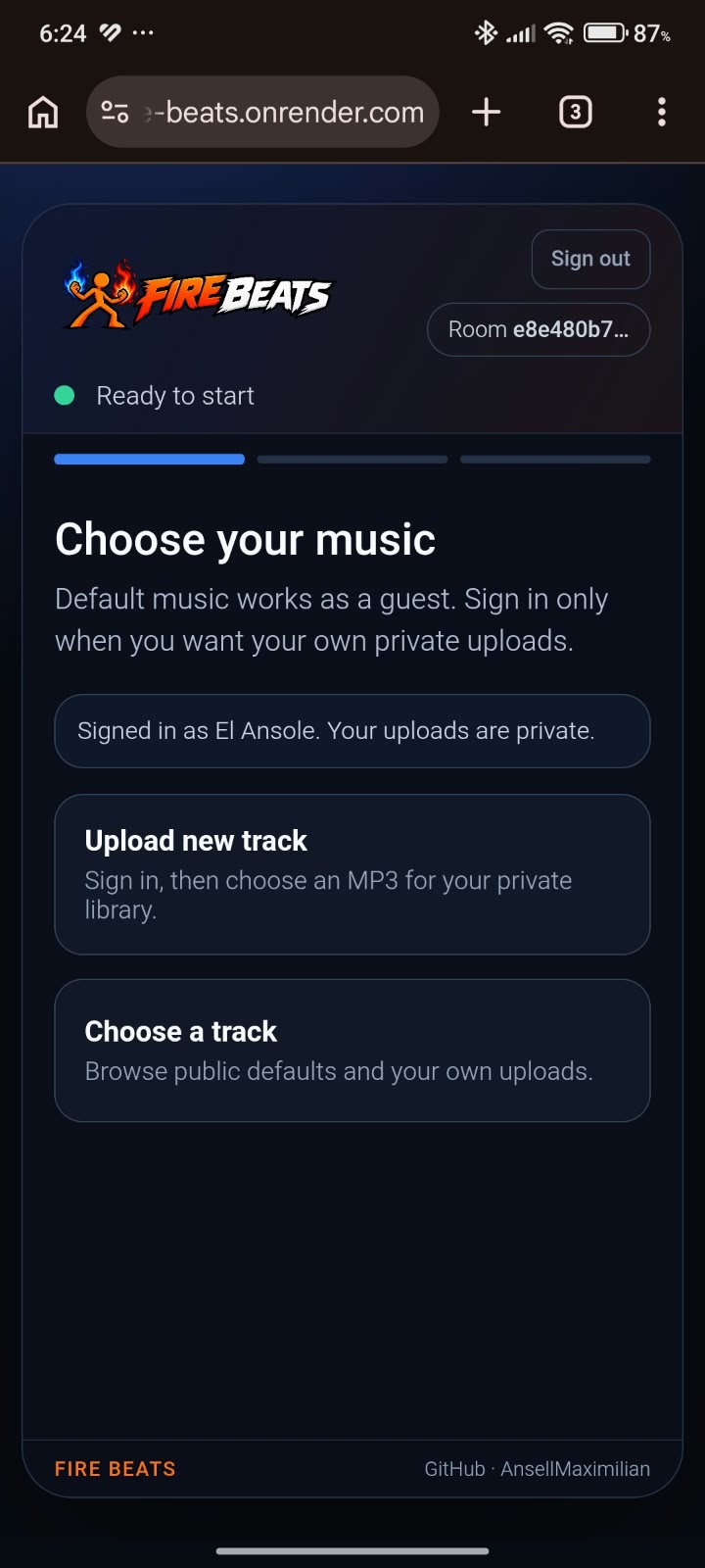 Track Selection Step 1