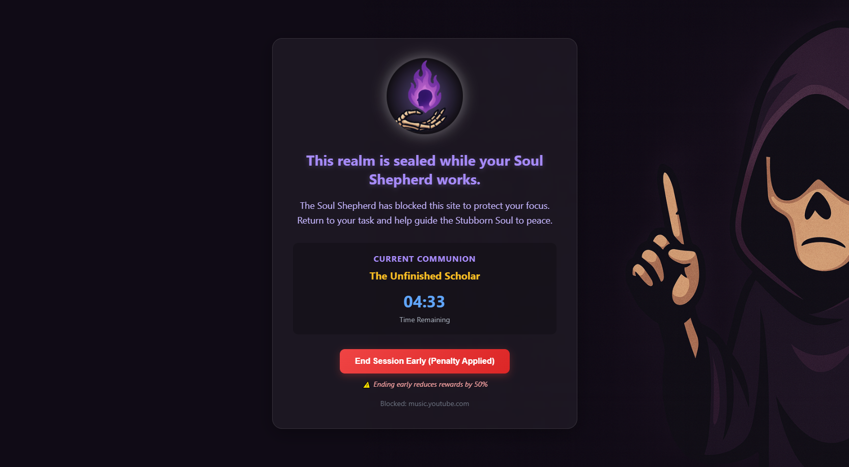 Visiting a Blocked Site During Focus Session redirects user