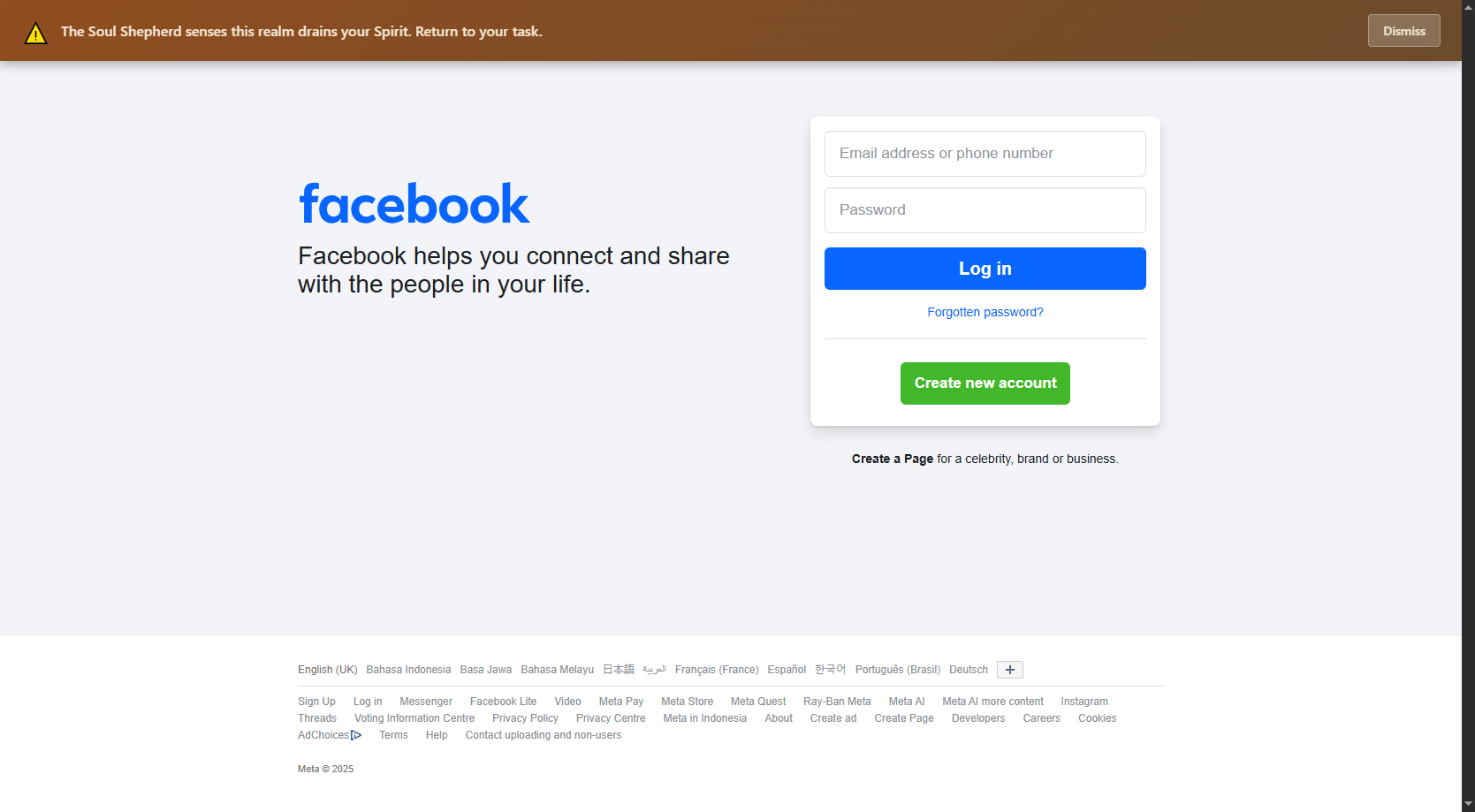 Visiting a Discouraged Site During Focus Session shows a warning