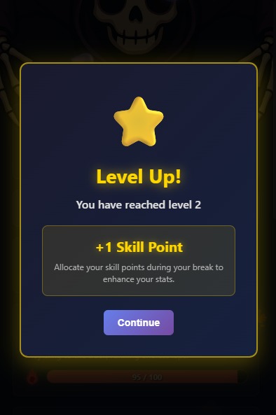 User Level Up Dialog