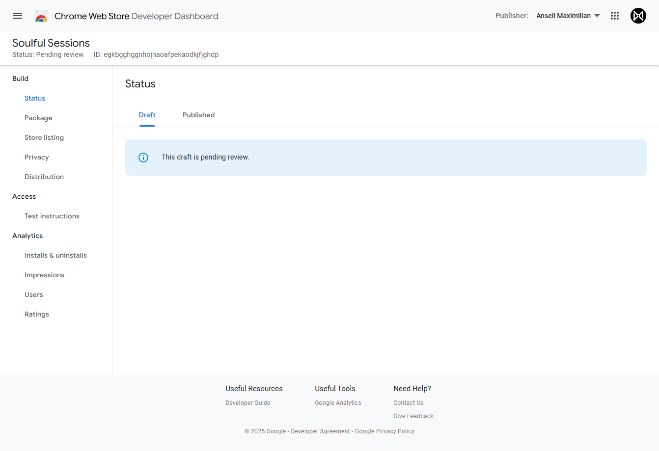 Extension Pending Review